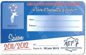 Carte de l'Amicale des Educateurs de Football 2011-2012